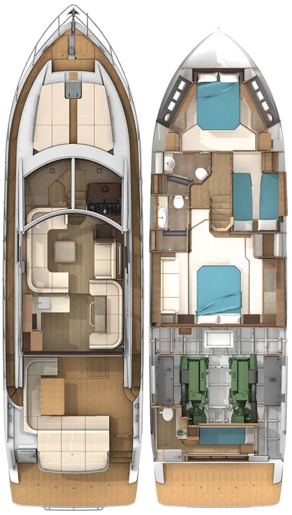 Absolute 56 – Grundriss 3 Kabinen
