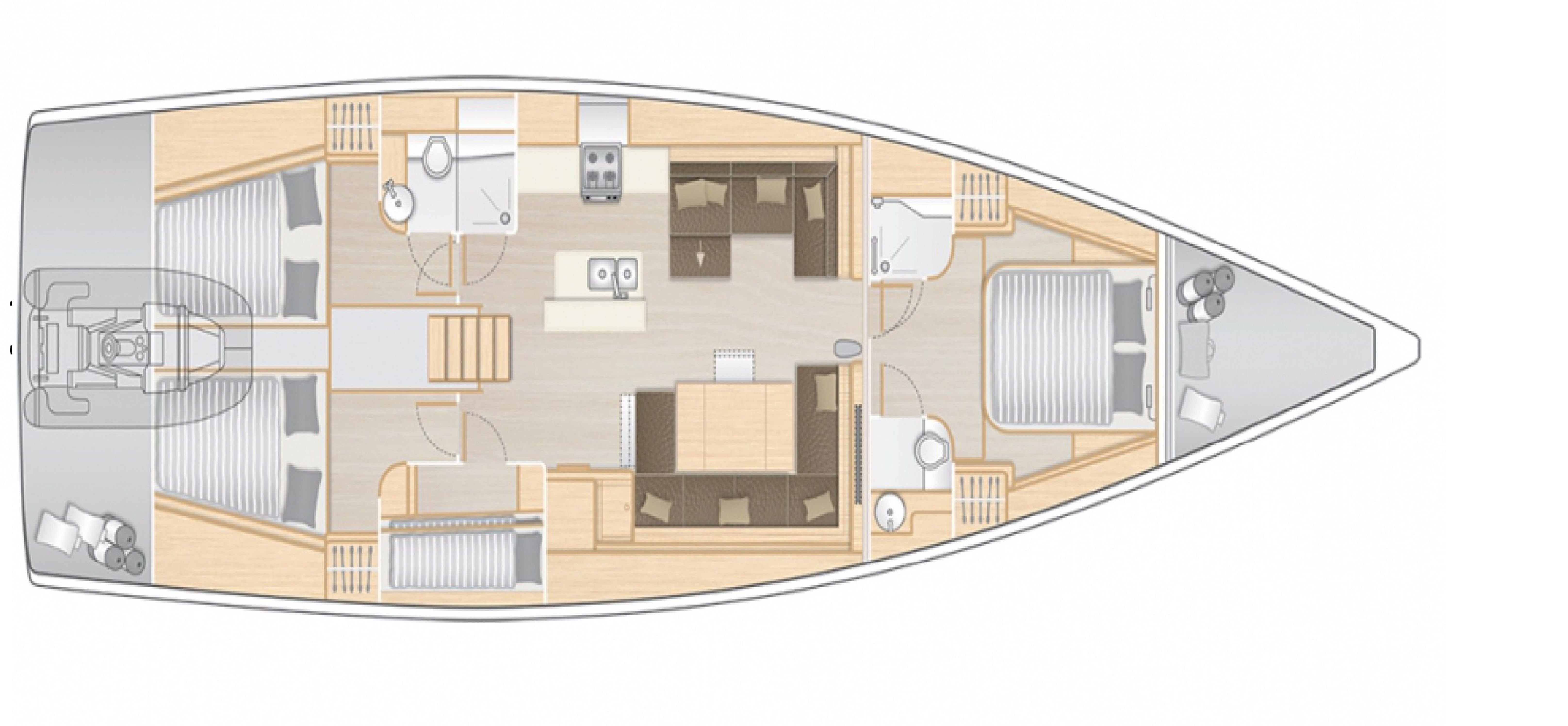 Hanse 588 (4+1cab/4wc) Sketch