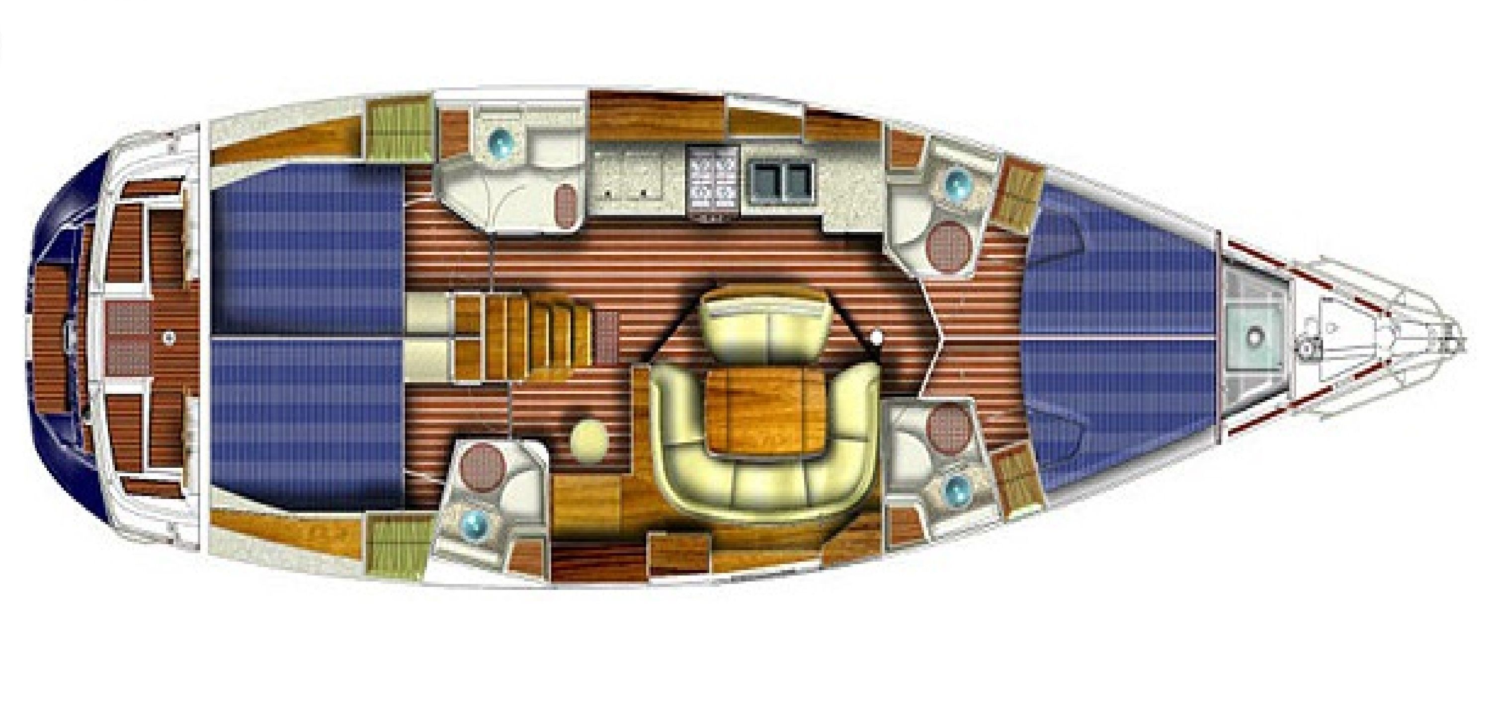 Sun Odyssey 49 (4 cab/4 wc) Sketch