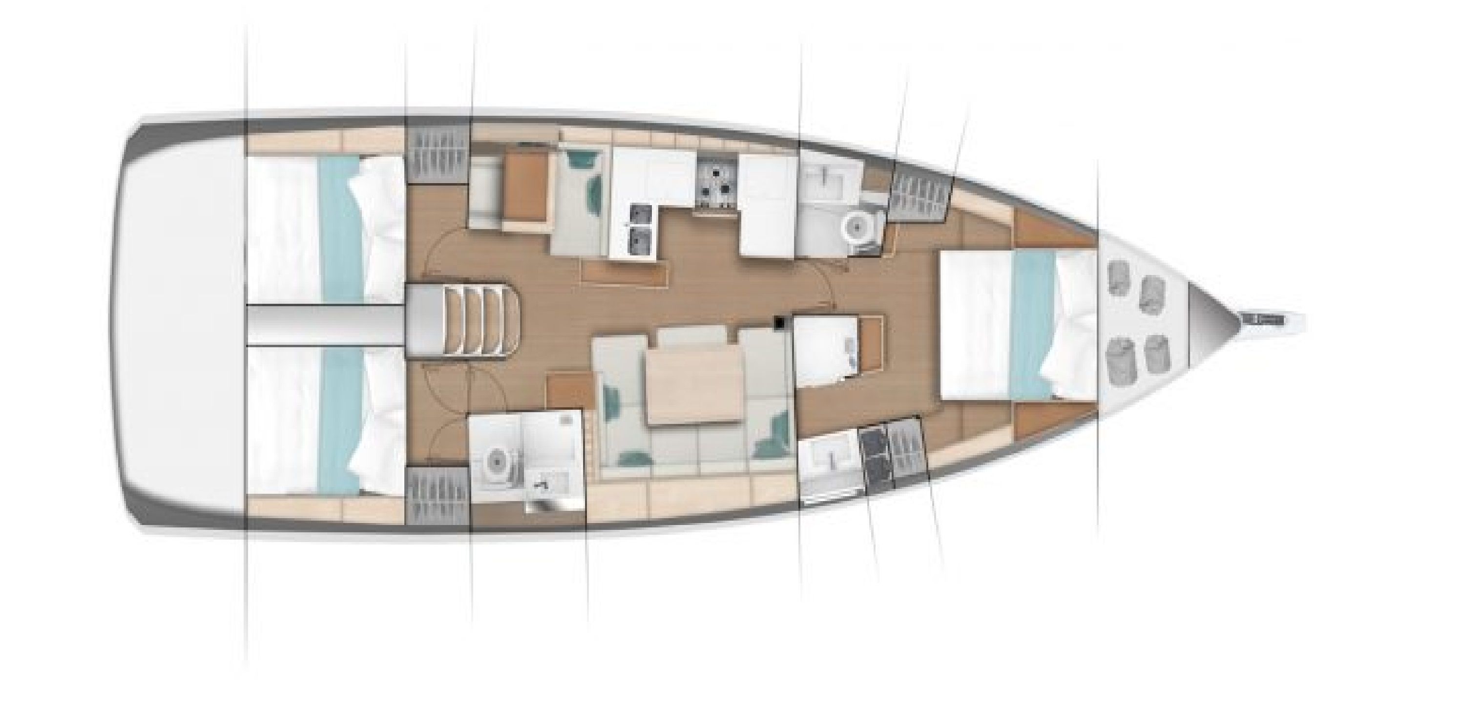 Sun Odyssey 490 (3cab) Sketch