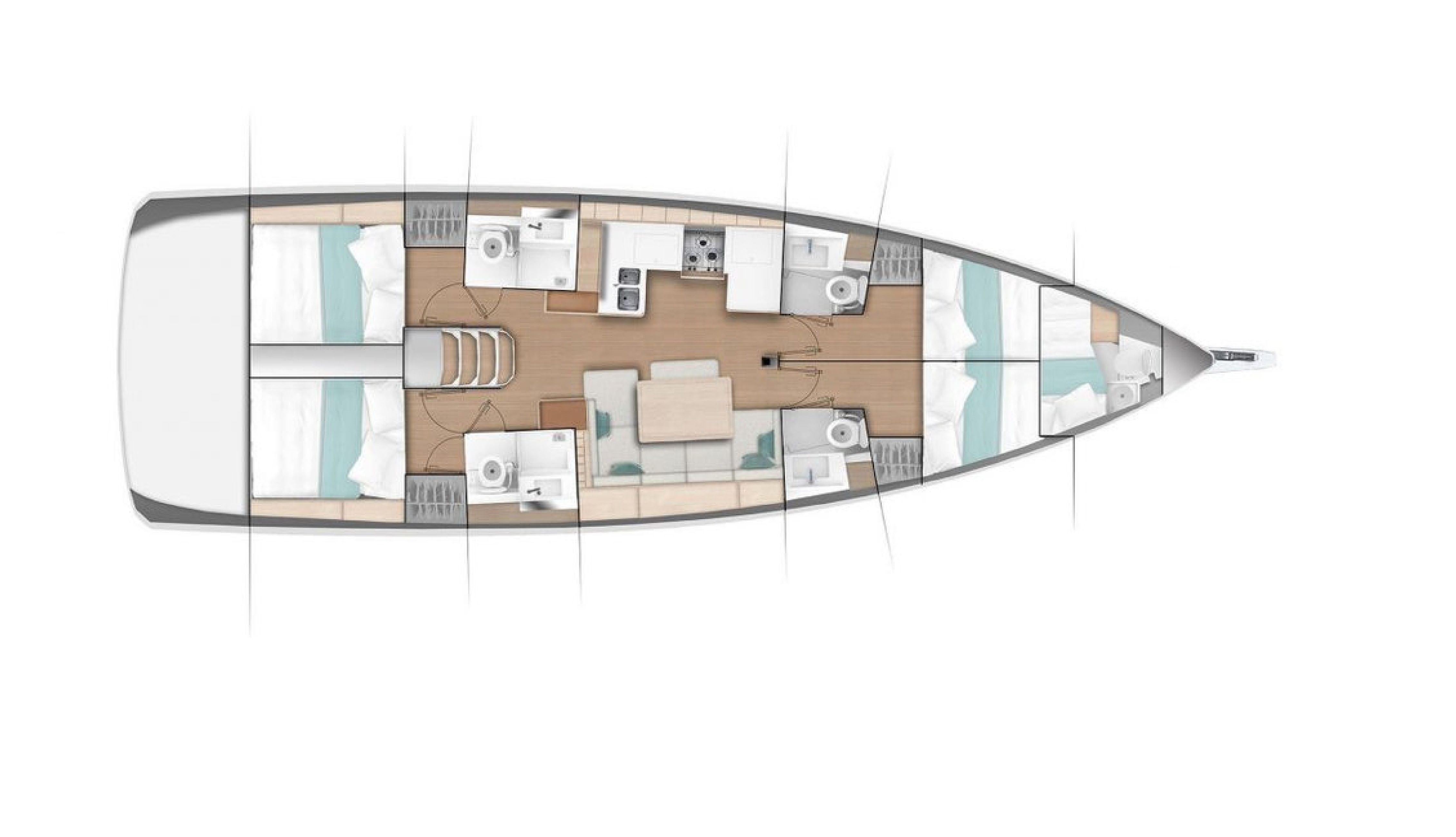 Sun Odyssey 490 (4+1 cab) Sketch