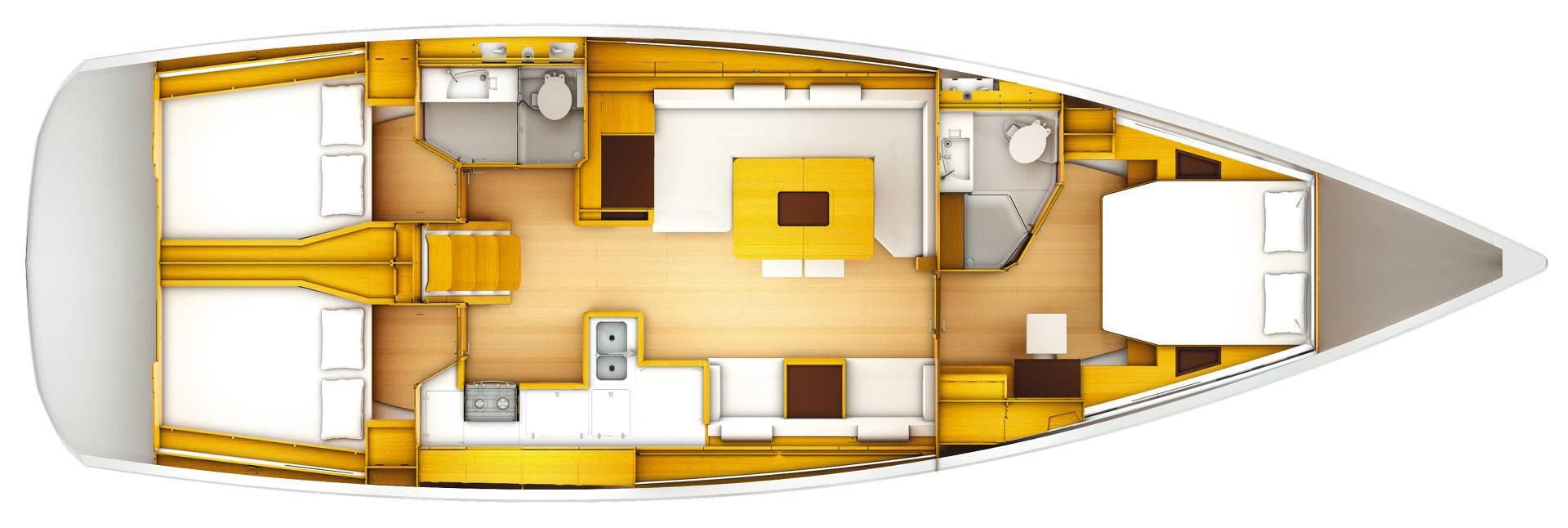 Sun Odyssey 519 (3cab/2wc) Sketch