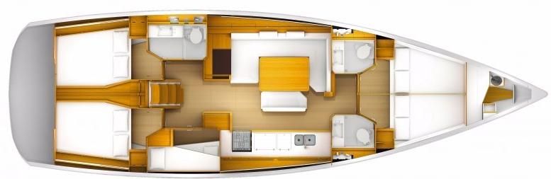 Sun Odyssey 519 (5+1cab/3wc) Sketch