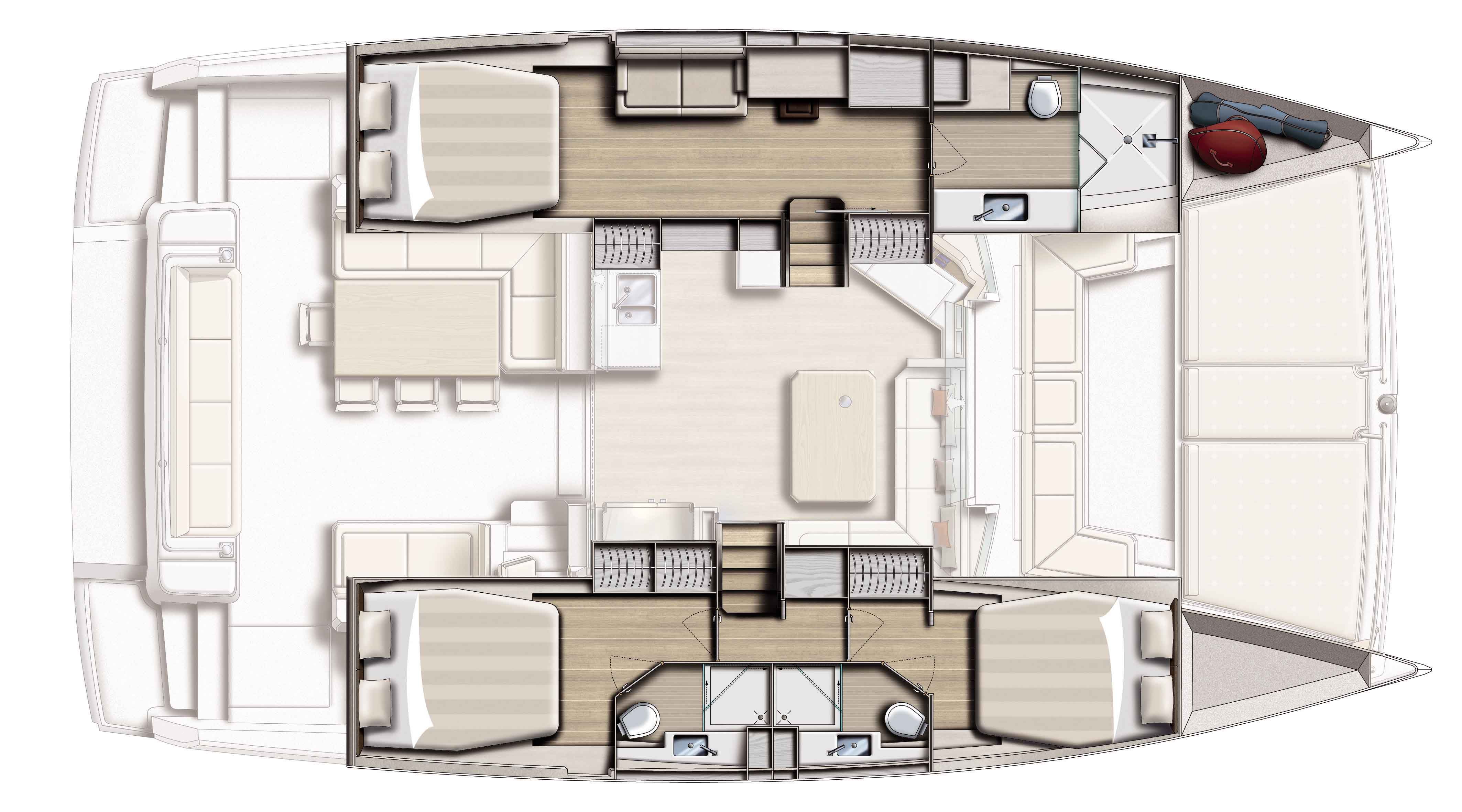Bali 4.5 – Grundriss 3 Kabinen