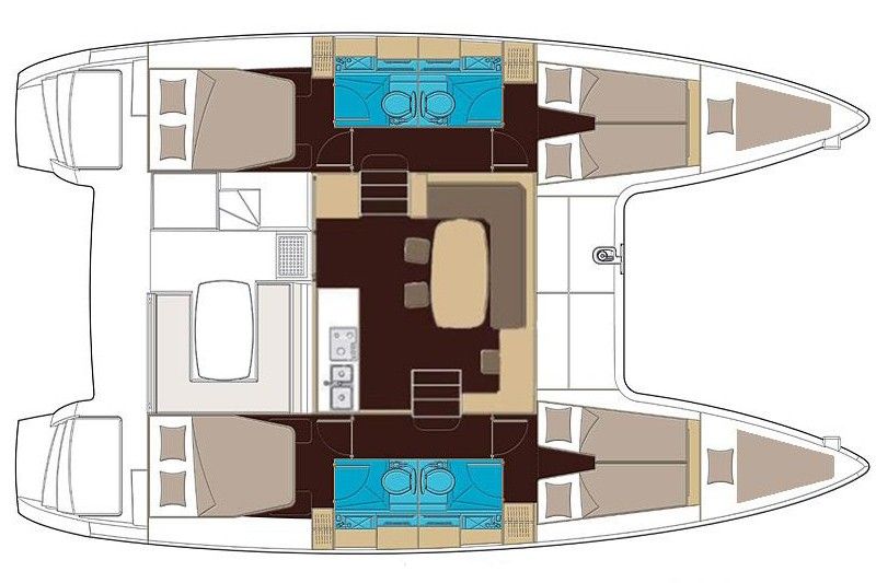Lagoon 400 S2 (4+2cab/4wc) Sketch
