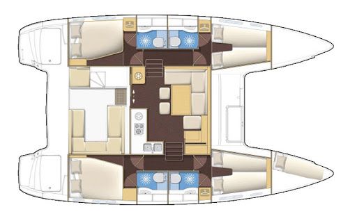 Lagoon 400 S2 (4+1cab/4wc) Sketch
