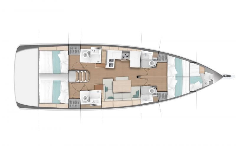 Sun Odyssey 490 (5cab/5wc) Sketch