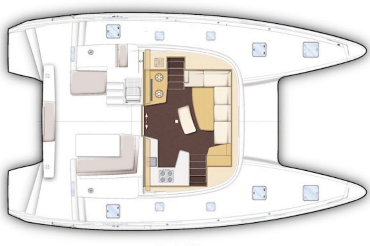 Lagoon 42 (3cab/3wc) Owner Version Sketch