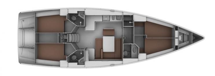 Bavaria Cruiser 45 – Grundriss 4 Kabinen