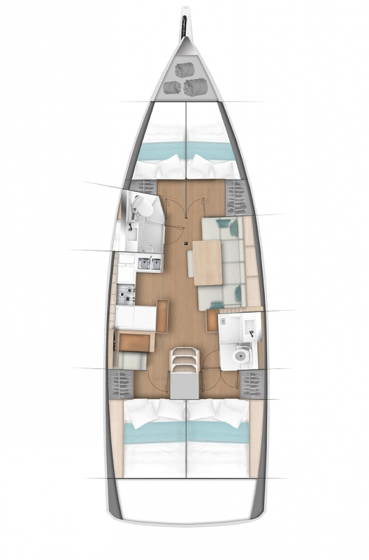 Sun Odyssey 440 (4 cab) „Peach“ als Charteryacht