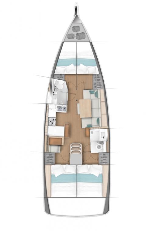 Grundriss von Sun Odyssey 440 Thalaia