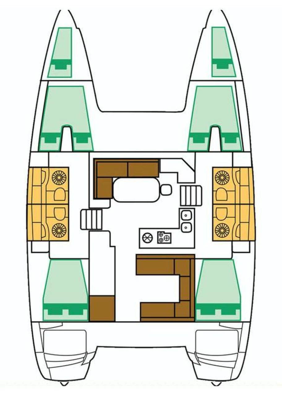 Lagoon 400 S2 (4+2cab/4wc) Sketch