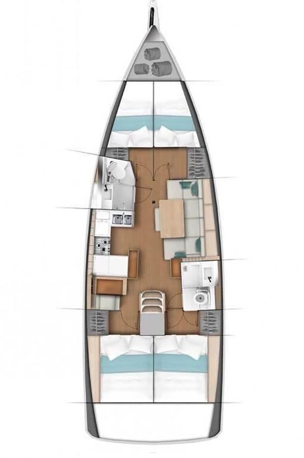 Sun Odyssey 440 (4 cab) Sketch