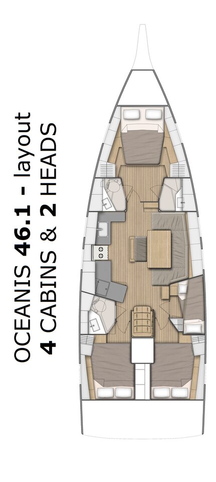 Oceanis 46.1 (4cab/4wc) Sketch