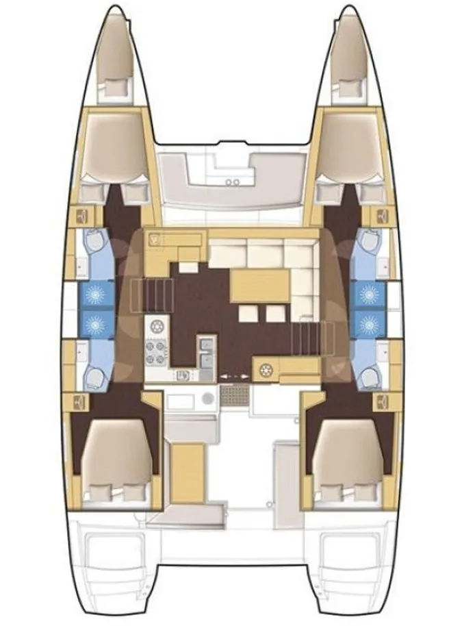 Lagoon 450 F (4+2cab) Sketch