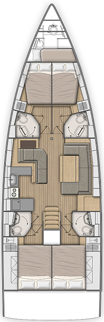 Oceanis 51.1 (5+1 cab, 3+1wc) Sketch