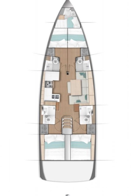 Sun Odyssey 490 (4+1 cab) Sketch