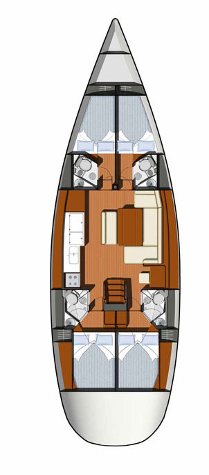 Sun Odyssey 49i (4cab/4wc) Sketch