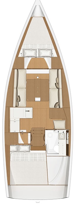 Dufour 360 GL (2Cab) Sketch