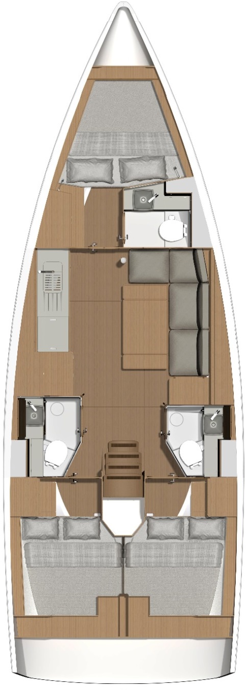 Dufour 390 Grand Large (3cab/2WC) Sketch