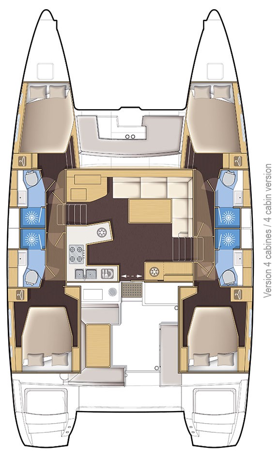 Lagoon 450 S (4+2Cab/4wc) Sketch