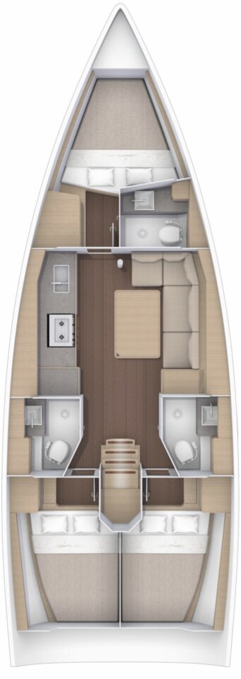 Dufour 390 Grand Large (3cab/2WC) Sketch