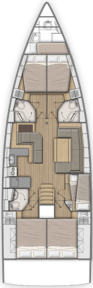 Oceanis 51.1 (5+1 cab, 3+1wc) Sketch