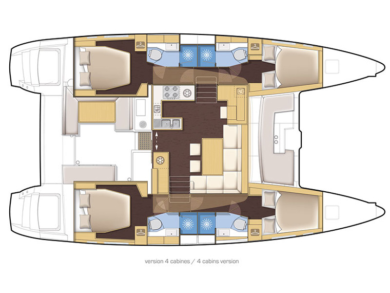 Lagoon 450 (4+2cab/4wc) Sketch