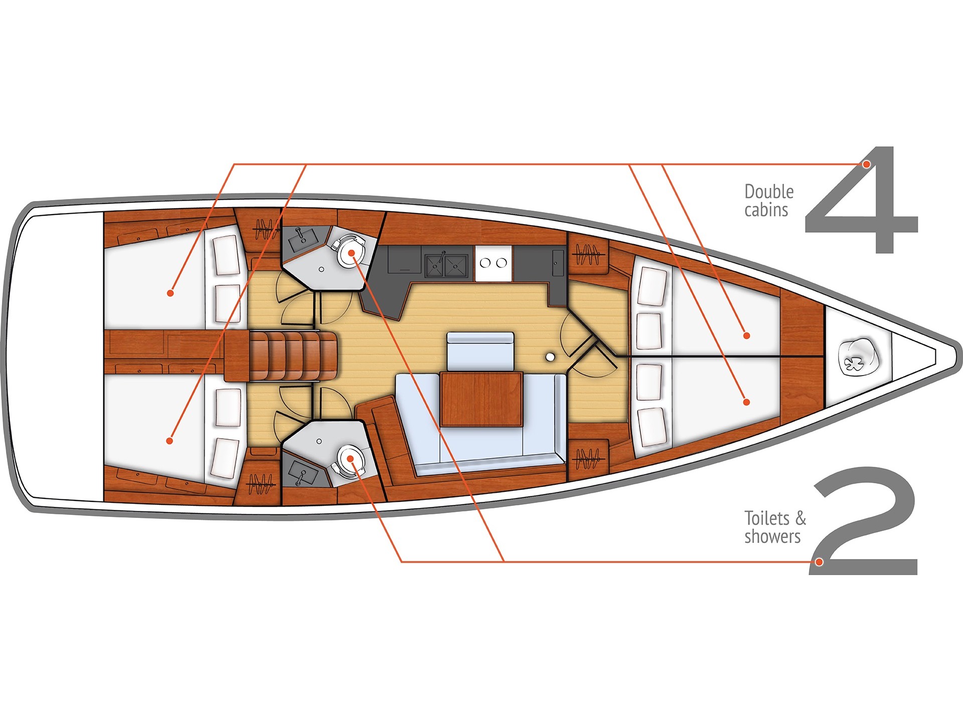 Oceanis 45 (4 cab) Sketch