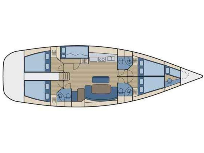 Cyclades 50.5  - 6 cab Sketch