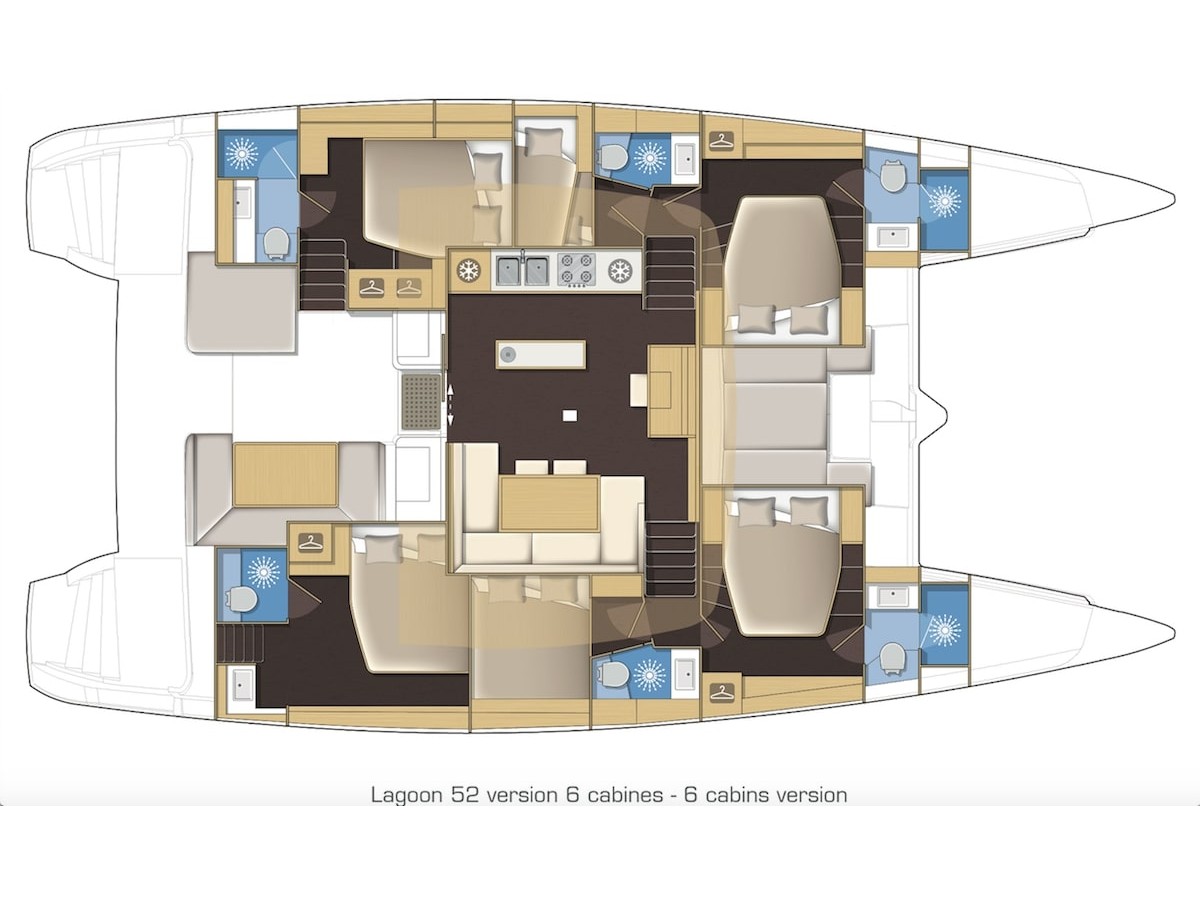 Lagoon 52 F (6+2cab/6wc) Sketch