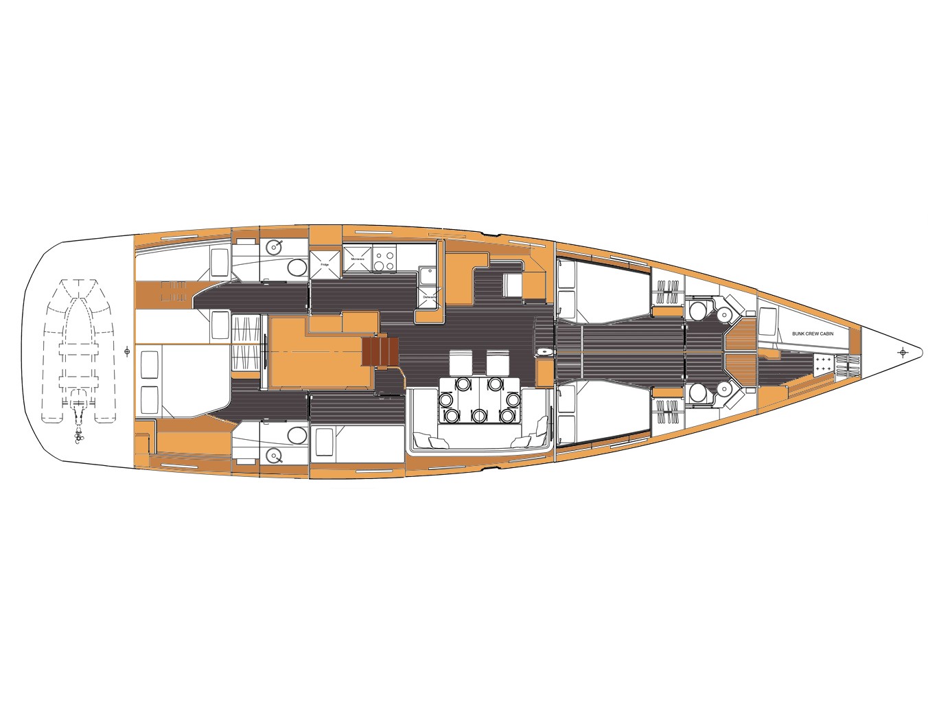 Jeanneau 64 (5+1Cab/4+1WC) Sketch