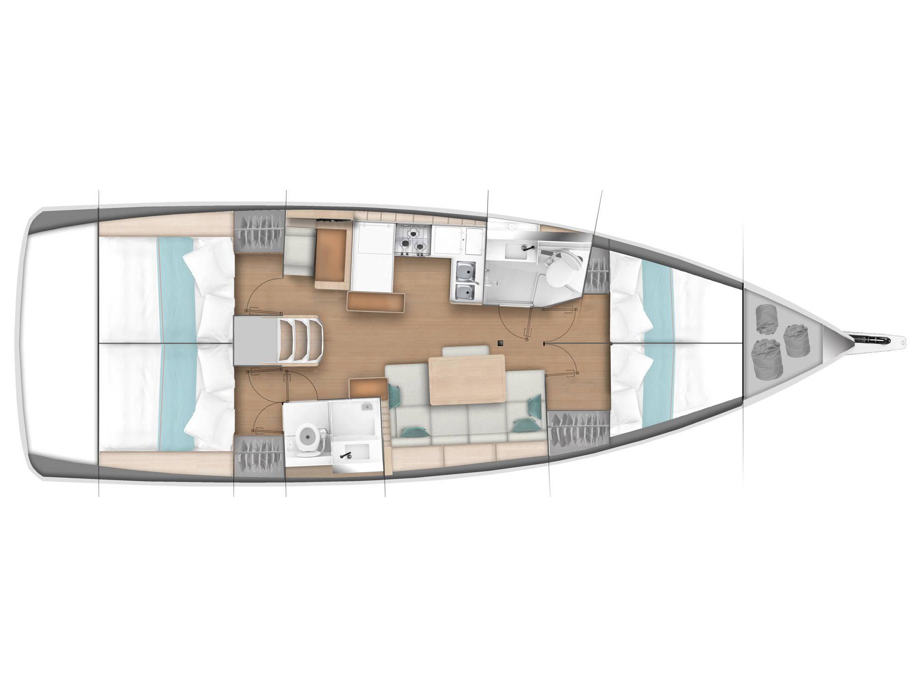 Sun Odyssey 440 (4 cab) Sketch