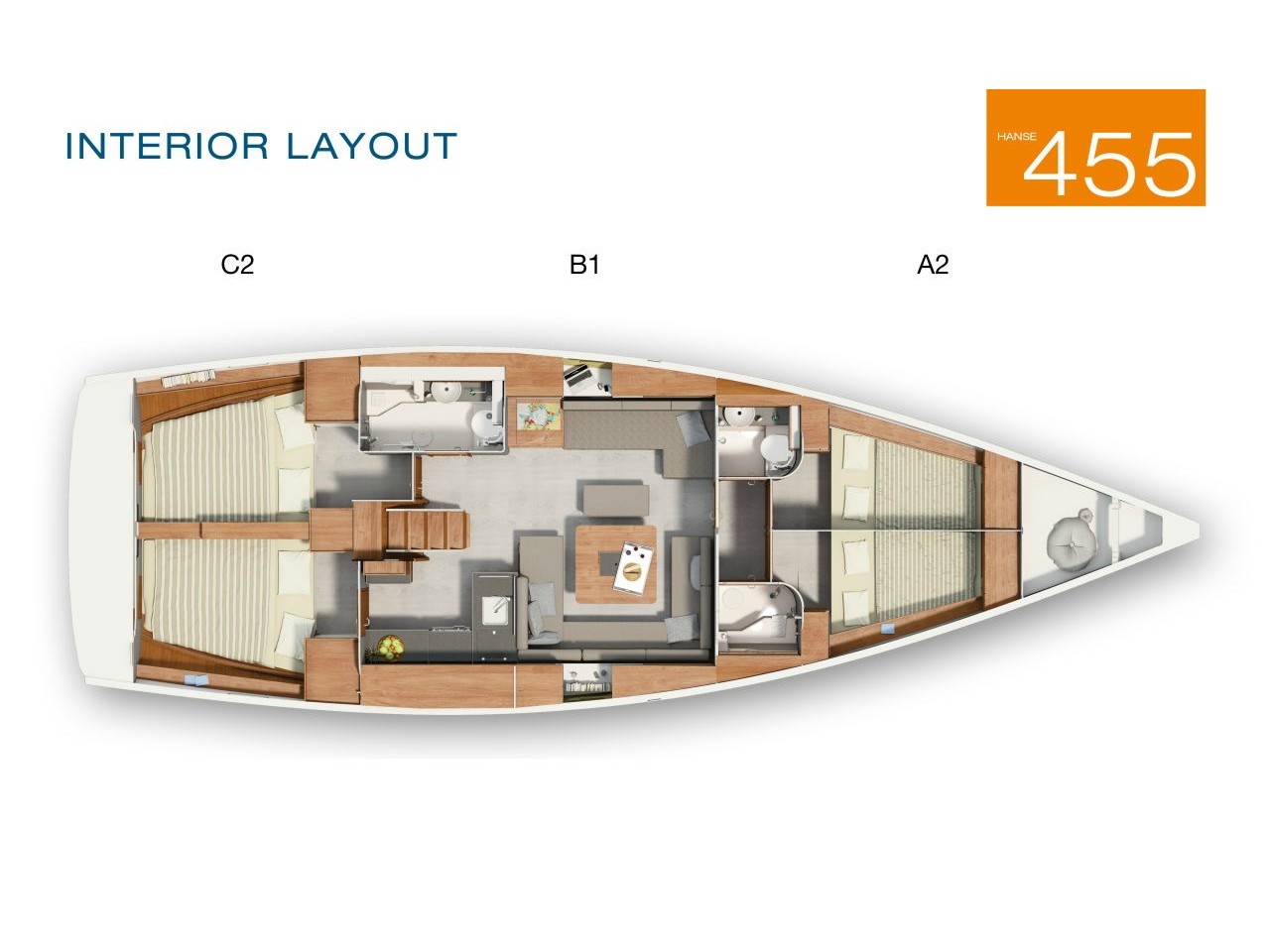 Hanse 455 (4cab/2wc) Sketch