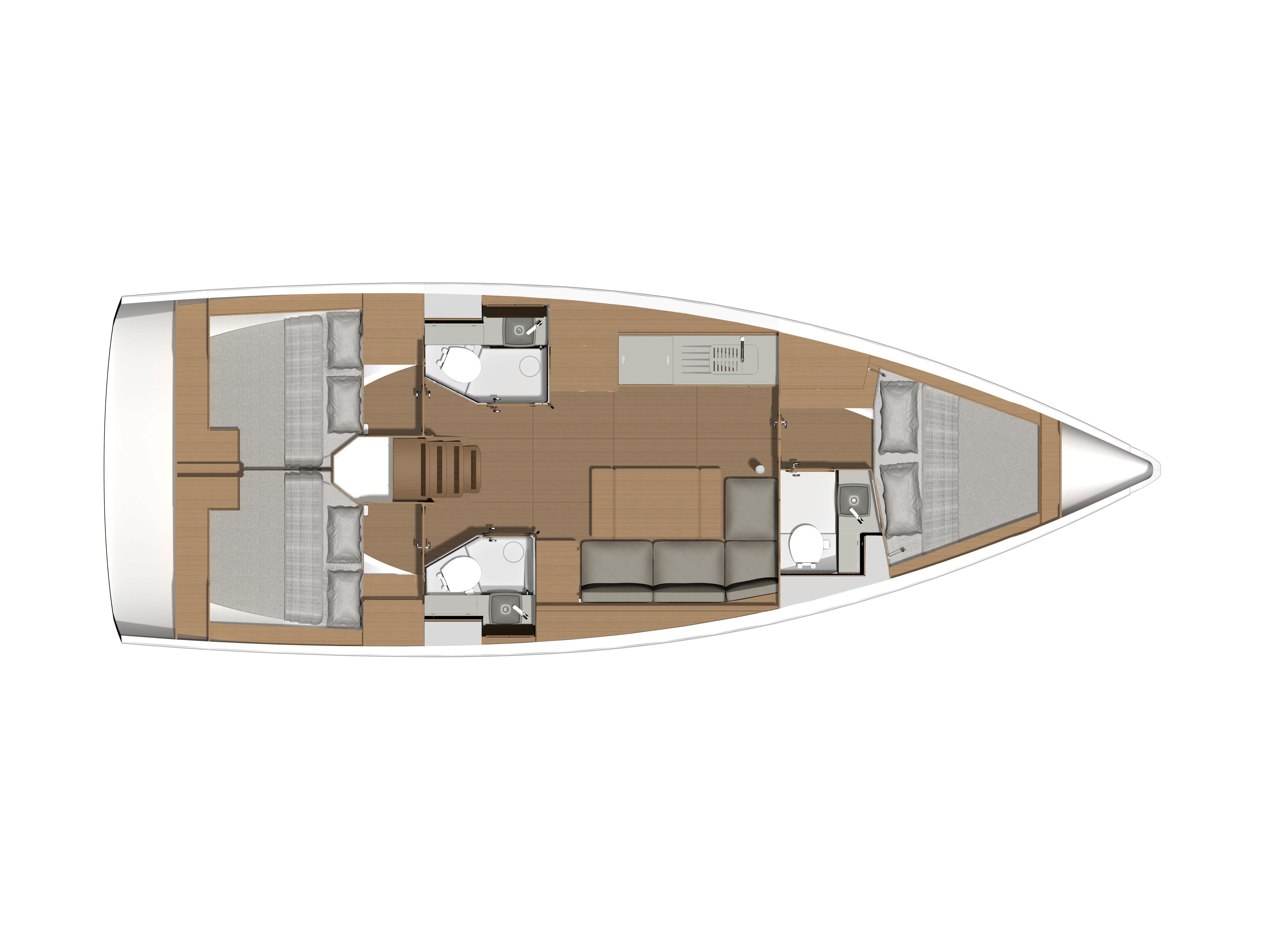 Dufour 390 Grand Large (3cab) Sketch