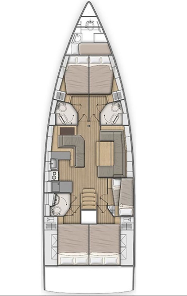 Oceanis 51.1 (5+1 cab, 3+1wc) Sketch
