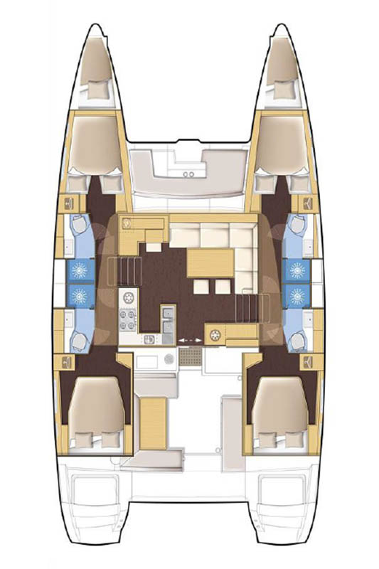 Lagoon 450 F (4+2cab) Sketch