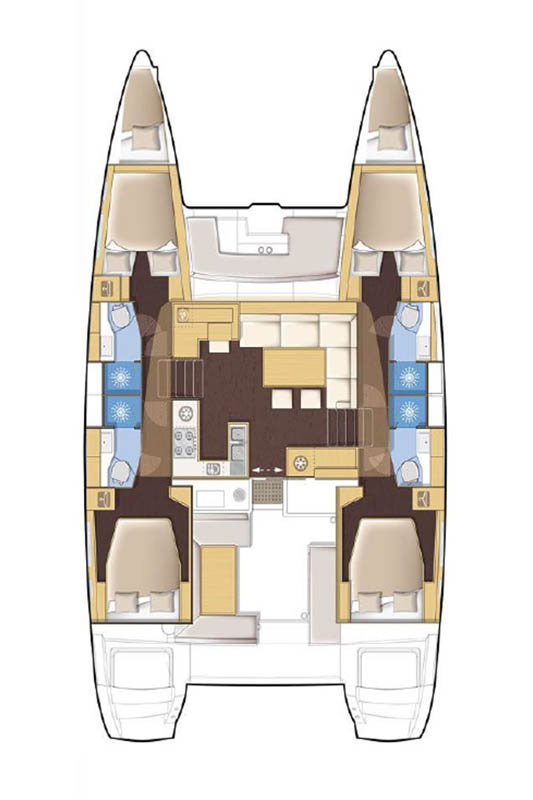 Lagoon 40 (4+2Cab/4wc) Sketch