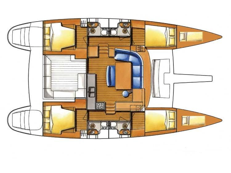 Lagoon 450 (4+2cab/4wc) Sketch