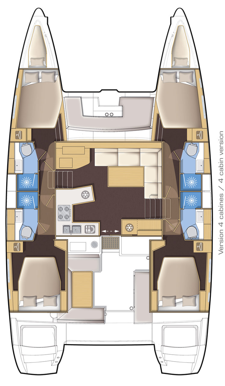 Lagoon 450 F (4+2cab) Sketch
