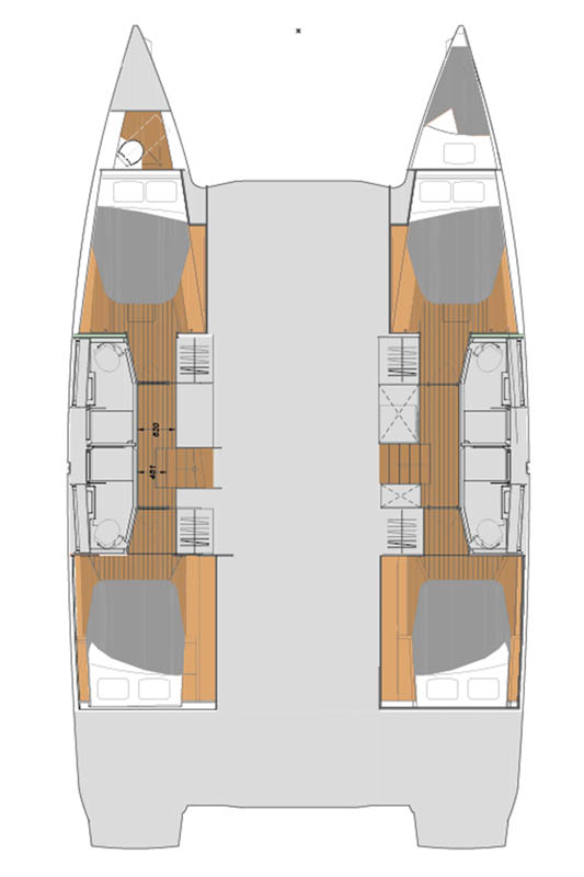 Fountaine Pajot New 45 - 4 + 1 cab. Sketch