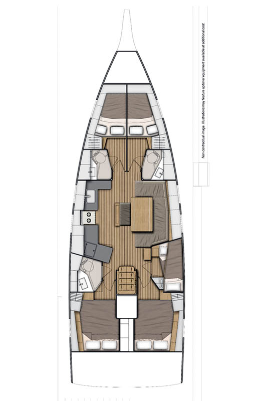 Oceanis 46.1 (5cab/3wc) Sketch