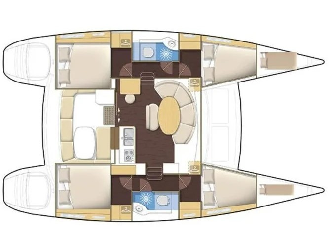 Lagoon 380 S2 (4+2Cab/2WC) Sketch