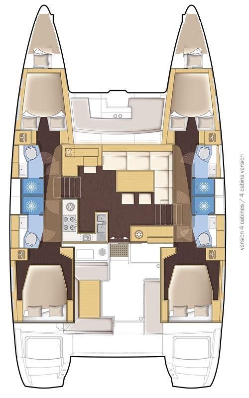 Lagoon 450 S (4+2Cab/4wc) Sketch