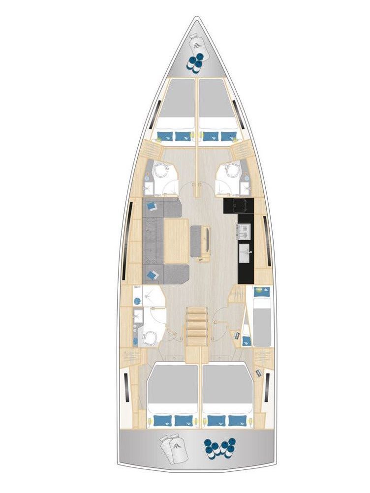 Hanse 460 (5 Cab) Sketch