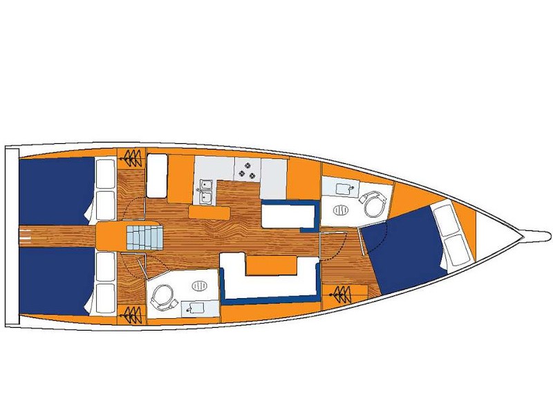 Sun Odyssey 410 (3cab) Sketch