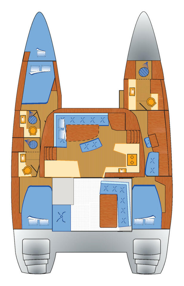 Lagoon 42 (3+1 cab) Owner Version Sketch