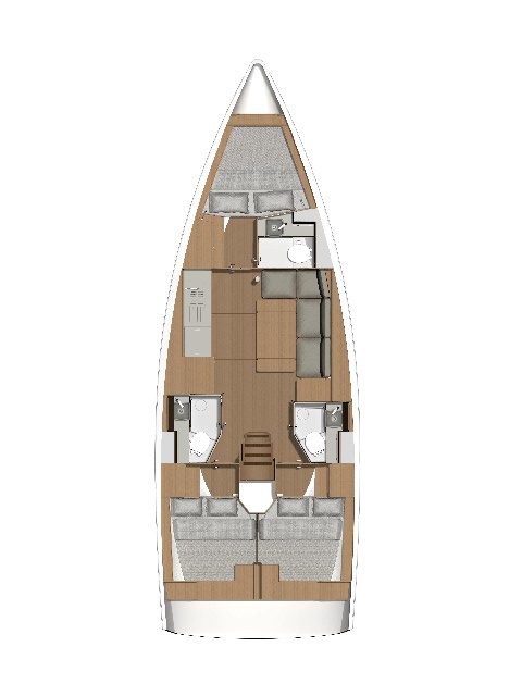 Dufour 390 Grand Large (3cab/2WC) Sketch