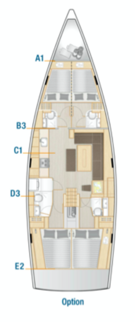 Hanse 508 (4cab/4wc) Sketch