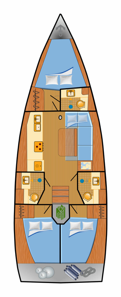 Dufour 390 Grand Large (3cab/2WC) Sketch